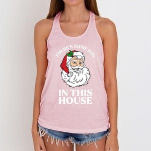 ThereS Some Hos In This House Funny Christmas Santa Claus Gift Women's Knotted Racerback Tank