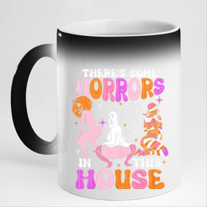 ThereS Some Horrors In This House Funny Halloween 11oz Black Color Changing Mug