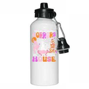 ThereS Some Horrors In This House Funny Halloween Aluminum Water Bottle