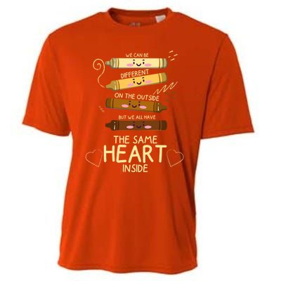 The Same Heart Inside Black History Melanin Gift Cooling Performance Crew T-Shirt