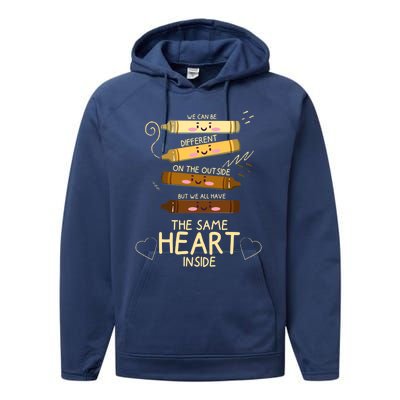 The Same Heart Inside Black History Melanin Gift Performance Fleece Hoodie