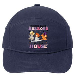 ThereS Some Horrors In This House Sanderson Sisters Funny Horror House 7-Panel Snapback Hat