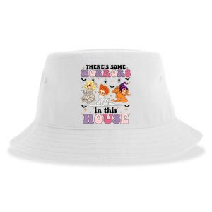 ThereS Some Horrors In This House Sanderson Sisters Funny Horror House Sustainable Bucket Hat