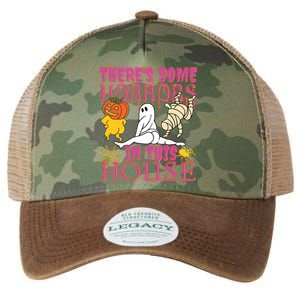 Theres Some Horrors In This House Ghost Pumpkin Halloween Legacy Tie Dye Trucker Hat