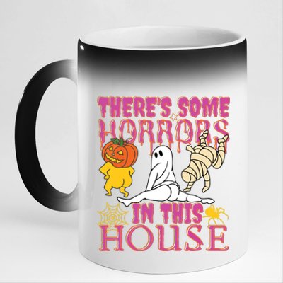 Theres Some Horrors In This House Ghost Pumpkin Halloween 11oz Black Color Changing Mug