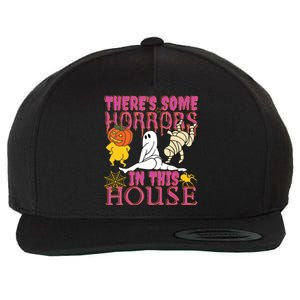 Theres Some Horrors In This House Ghost Pumpkin Halloween Wool Snapback Cap