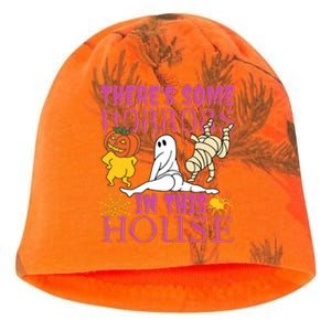 Theres Some Horrors In This House Ghost Pumpkin Halloween Kati - Camo Knit Beanie