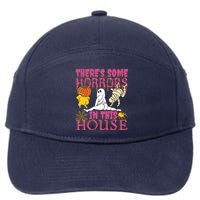 Theres Some Horrors In This House Ghost Pumpkin Halloween 7-Panel Snapback Hat