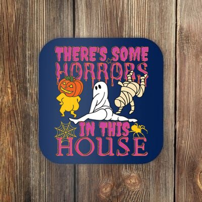 Theres Some Horrors In This House Ghost Pumpkin Halloween Coaster