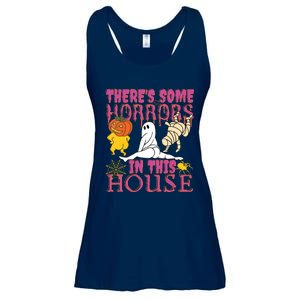 Theres Some Horrors In This House Ghost Pumpkin Halloween Ladies Essential Flowy Tank