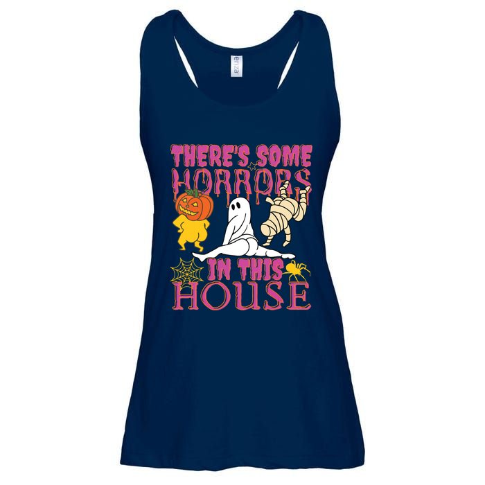 Theres Some Horrors In This House Ghost Pumpkin Halloween Ladies Essential Flowy Tank