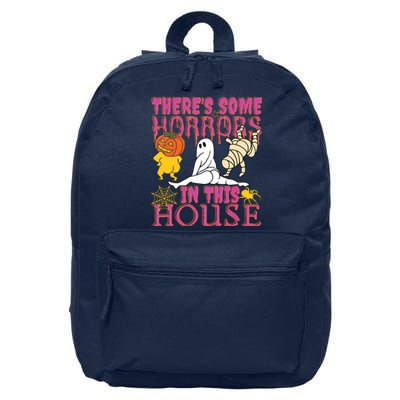 Theres Some Horrors In This House Ghost Pumpkin Halloween 16 in Basic Backpack