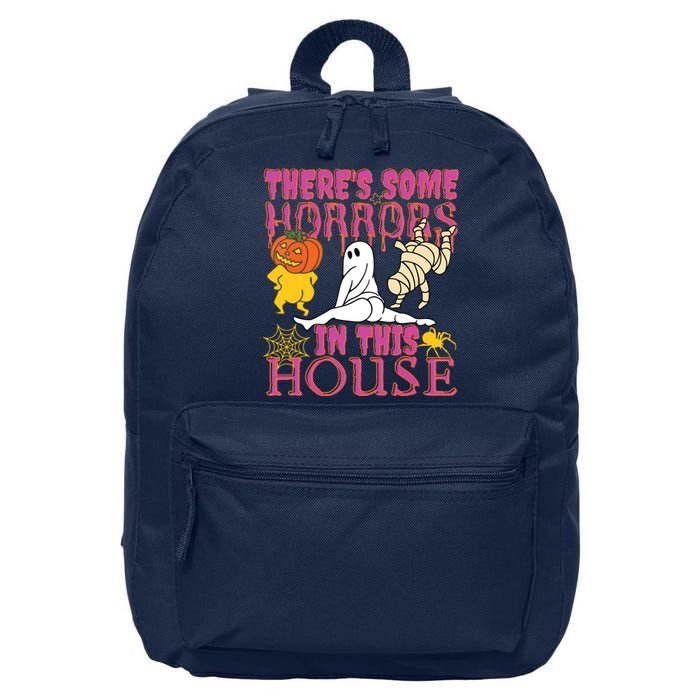 Theres Some Horrors In This House Ghost Pumpkin Halloween 16 in Basic Backpack