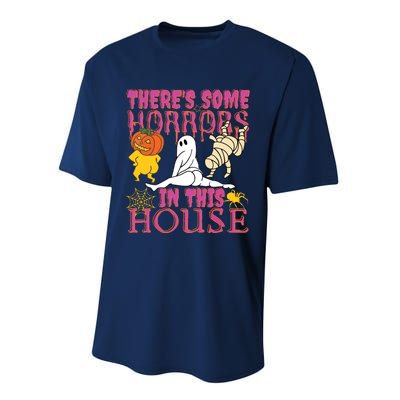 Theres Some Horrors In This House Ghost Pumpkin Halloween Performance Sprint T-Shirt