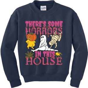 Theres Some Horrors In This House Ghost Pumpkin Halloween Kids Sweatshirt