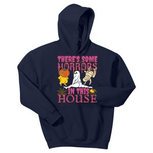 Theres Some Horrors In This House Ghost Pumpkin Halloween Kids Hoodie