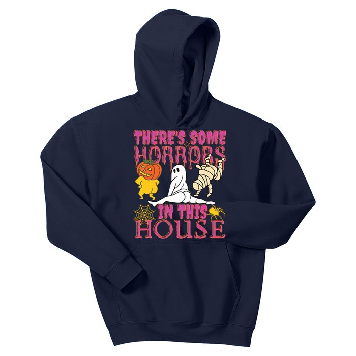 Theres Some Horrors In This House Ghost Pumpkin Halloween Kids Hoodie