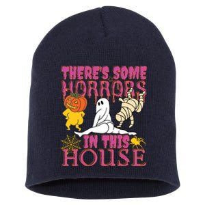 Theres Some Horrors In This House Ghost Pumpkin Halloween Short Acrylic Beanie