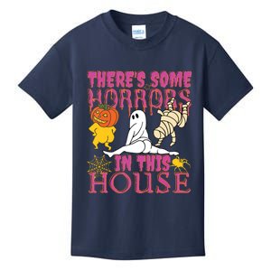 Theres Some Horrors In This House Ghost Pumpkin Halloween Kids T-Shirt