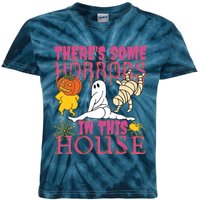 Theres Some Horrors In This House Ghost Pumpkin Halloween Kids Tie-Dye T-Shirt