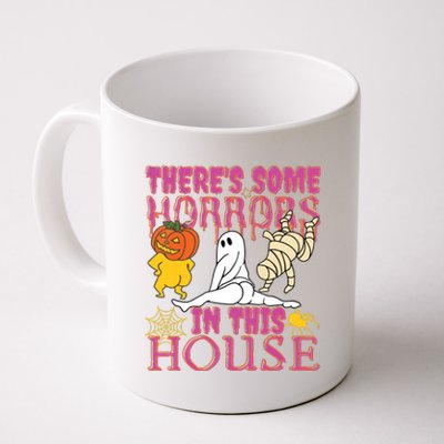 Theres Some Horrors In This House Ghost Pumpkin Halloween Coffee Mug