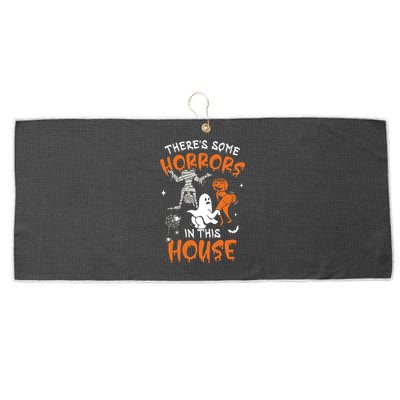 Theres Some Horrors In This House Ghost Pumpkin Halloween Large Microfiber Waffle Golf Towel