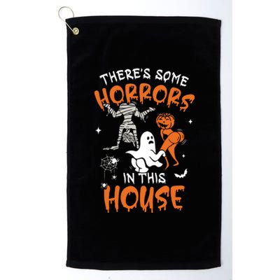 Theres Some Horrors In This House Ghost Pumpkin Halloween Platinum Collection Golf Towel