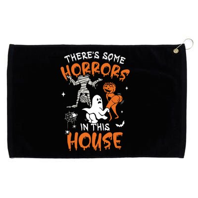 Theres Some Horrors In This House Ghost Pumpkin Halloween Grommeted Golf Towel