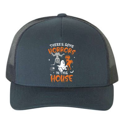 Theres Some Horrors In This House Ghost Pumpkin Halloween Yupoong Adult 5-Panel Trucker Hat