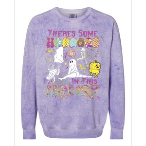 Theres Some Horrors In This House Ghost Pumpkin Halloween Colorblast Crewneck Sweatshirt