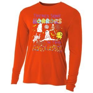 Theres Some Horrors In This House Ghost Pumpkin Halloween Cooling Performance Long Sleeve Crew