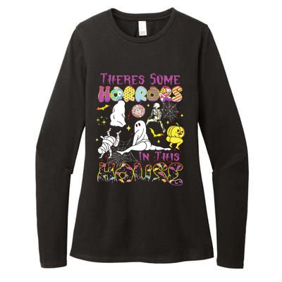 Theres Some Horrors In This House Ghost Pumpkin Halloween Womens CVC Long Sleeve Shirt