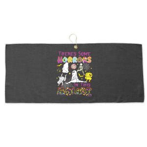 Theres Some Horrors In This House Ghost Pumpkin Halloween Large Microfiber Waffle Golf Towel