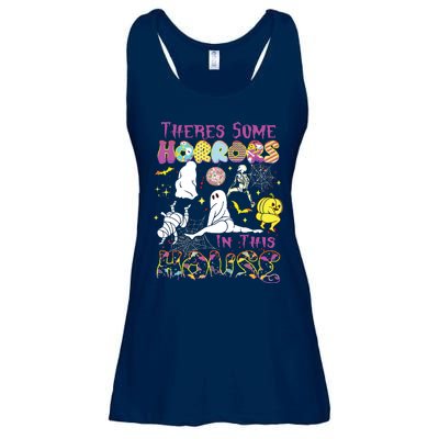 Theres Some Horrors In This House Ghost Pumpkin Halloween Ladies Essential Flowy Tank