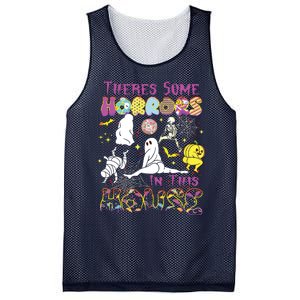 Theres Some Horrors In This House Ghost Pumpkin Halloween Mesh Reversible Basketball Jersey Tank