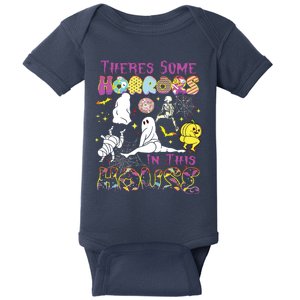 Theres Some Horrors In This House Ghost Pumpkin Halloween Baby Bodysuit