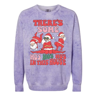 ThereS Some HoS HoS HoS In This House Funny Christmas Meaningful Gift Colorblast Crewneck Sweatshirt