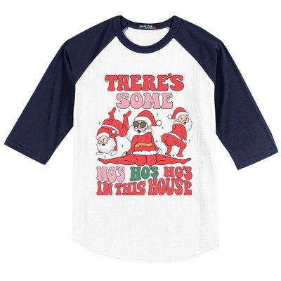 ThereS Some HoS HoS HoS In This House Funny Christmas Meaningful Gift Baseball Sleeve Shirt