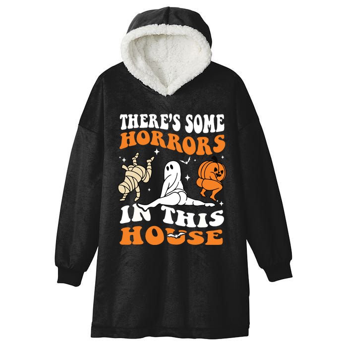 Theres Some Horrors In This House Ghost Pumpkin Halloween Hooded Wearable Blanket