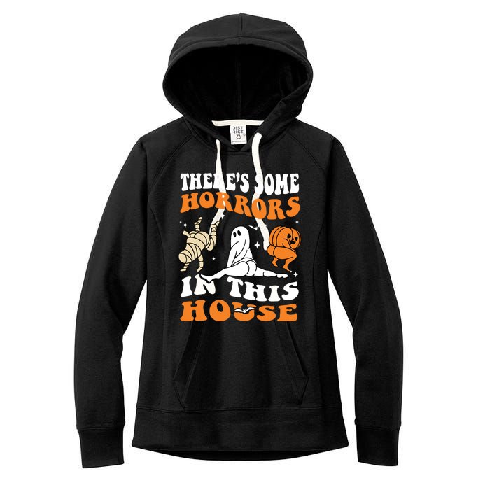 Theres Some Horrors In This House Ghost Pumpkin Halloween Women's Fleece Hoodie