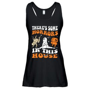 Theres Some Horrors In This House Ghost Pumpkin Halloween Ladies Essential Flowy Tank