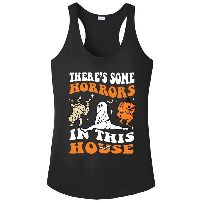 Theres Some Horrors In This House Ghost Pumpkin Halloween Ladies PosiCharge Competitor Racerback Tank