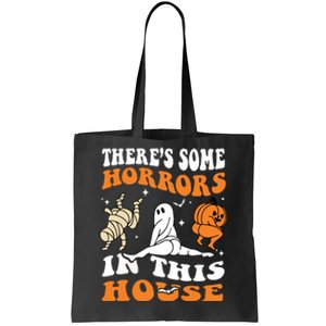 Theres Some Horrors In This House Ghost Pumpkin Halloween Tote Bag