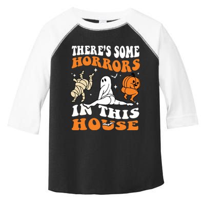 Theres Some Horrors In This House Ghost Pumpkin Halloween Toddler Fine Jersey T-Shirt