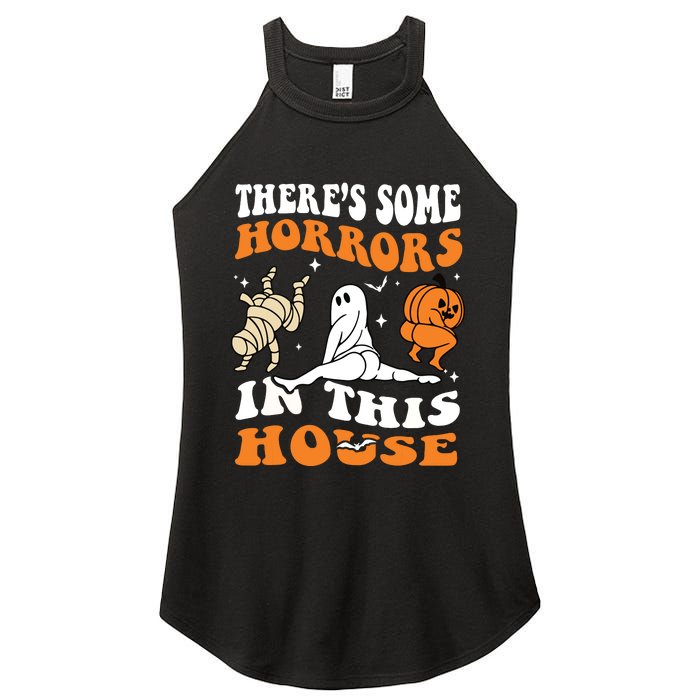 Theres Some Horrors In This House Ghost Pumpkin Halloween Women's Perfect Tri Rocker Tank