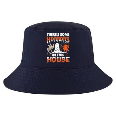 Theres Some Horrors In This House Ghost Pumpkin Halloween Cool Comfort Performance Bucket Hat