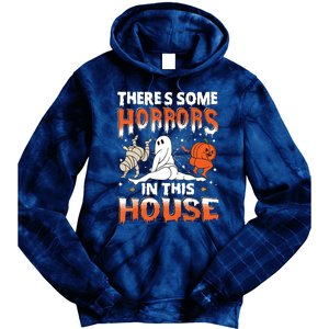 Theres Some Horrors In This House Ghost Pumpkin Halloween Tie Dye Hoodie