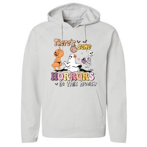 Theres Some Horrors In This House Ghost Pumpkin Halloween Performance Fleece Hoodie