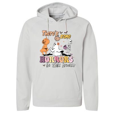 Theres Some Horrors In This House Ghost Pumpkin Halloween Performance Fleece Hoodie