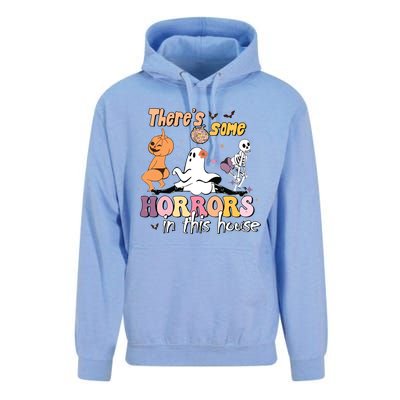 Theres Some Horrors In This House Ghost Pumpkin Halloween Unisex Surf Hoodie